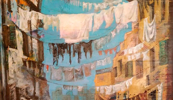 Cuadro de Felipe Alcaraz. Ropa tendida