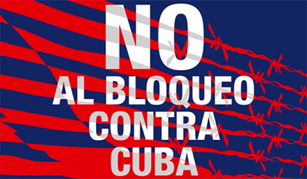 No al bloqueo contra Cuba
