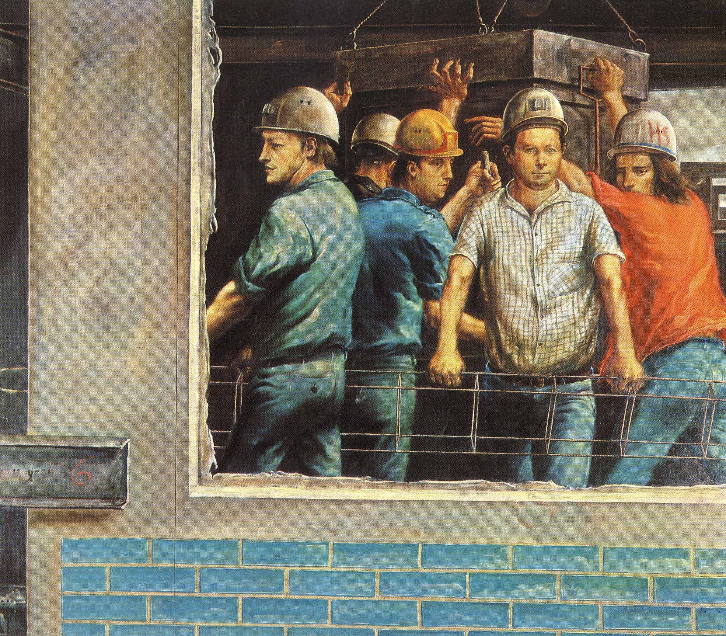 "Trabajadores de la fábrica de paneles de Halle-West (RDA)"- Wolfgang Peuker, 1974-1975.