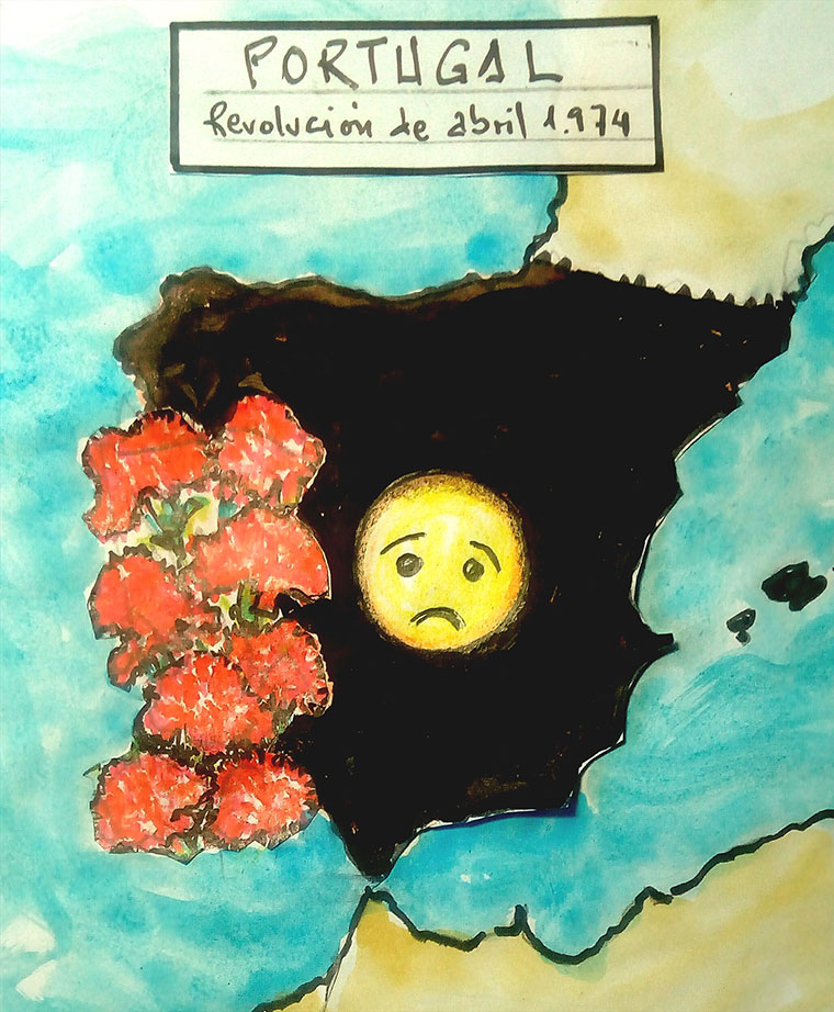 Viñeta Vicente Ruiz Fernández: Portugal Revolución Abril 1974