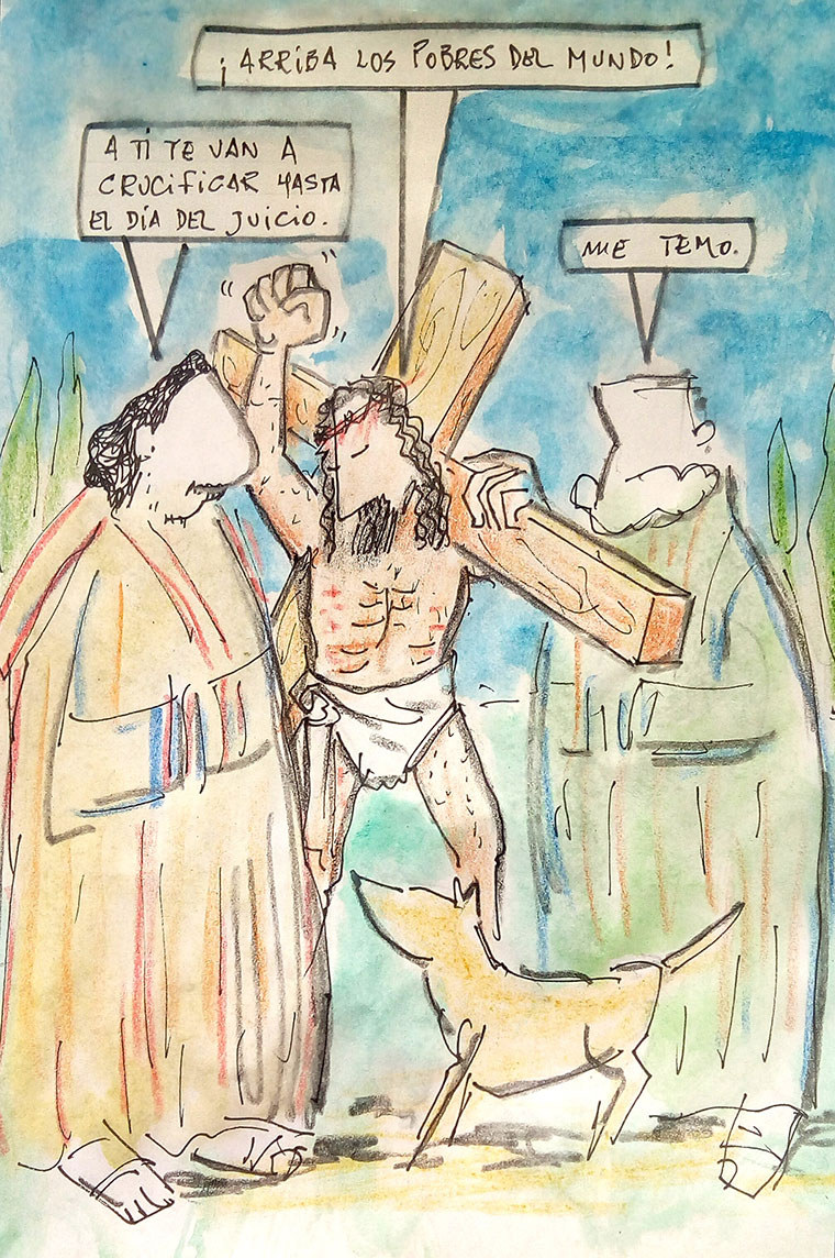 Crucifixion. Viñeta de Vicente Ruiz