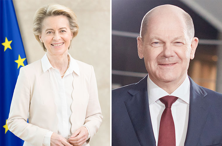 Ursula von der Leyen / canciller alemán Scholz