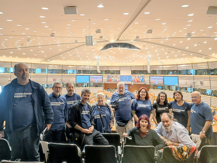 Apoyo a Pablo González en el Parlamento Europeo