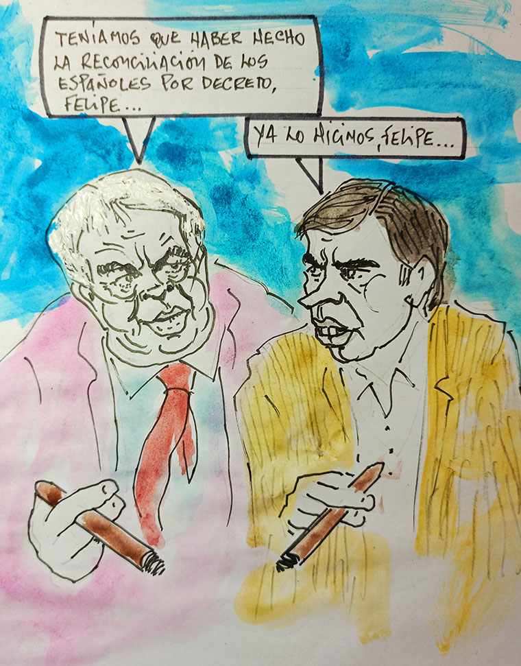 Viñeta de Vicente Ruiz. Felipe versus González
