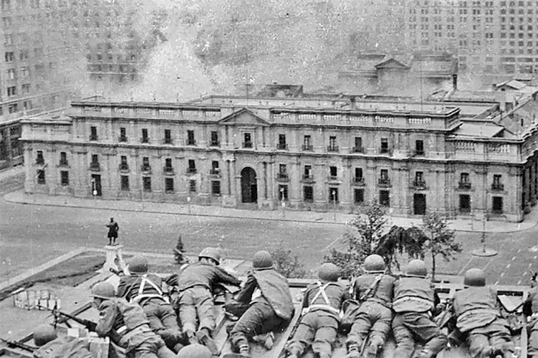 Bombardeo del Palacio de la Moneda. Chile, golpe de Estado de 1973