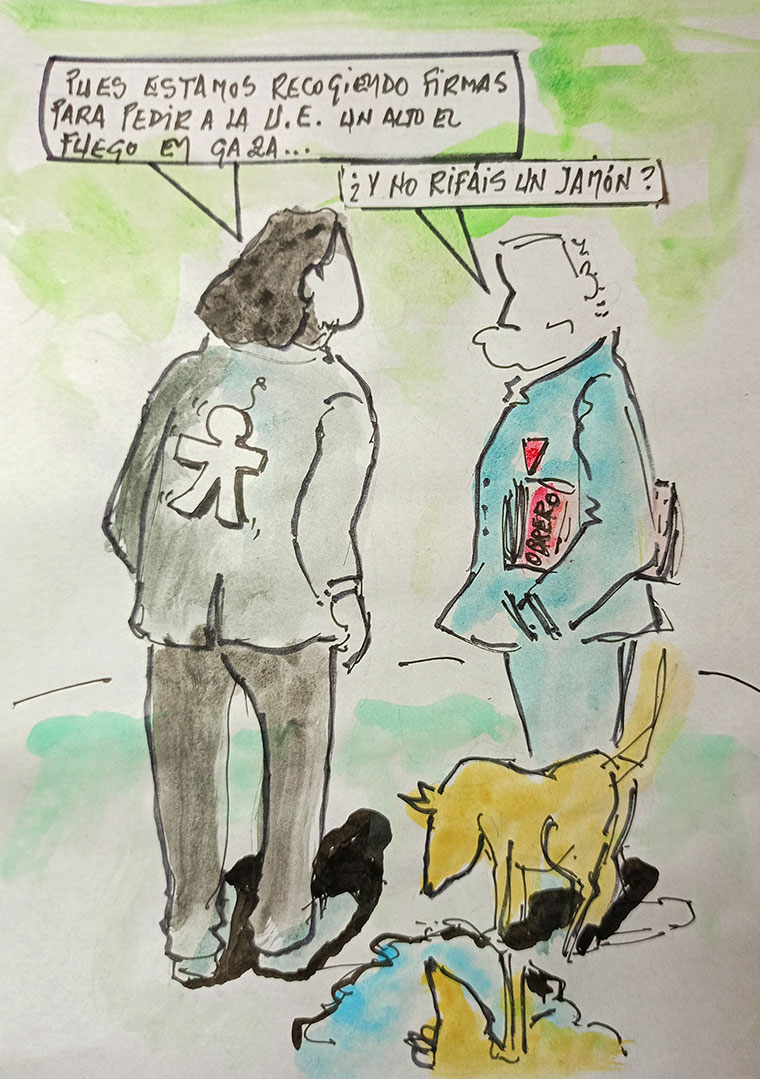 Viñeta de Vicente Ruíz Fernández. Ruegos a la Unión Europea