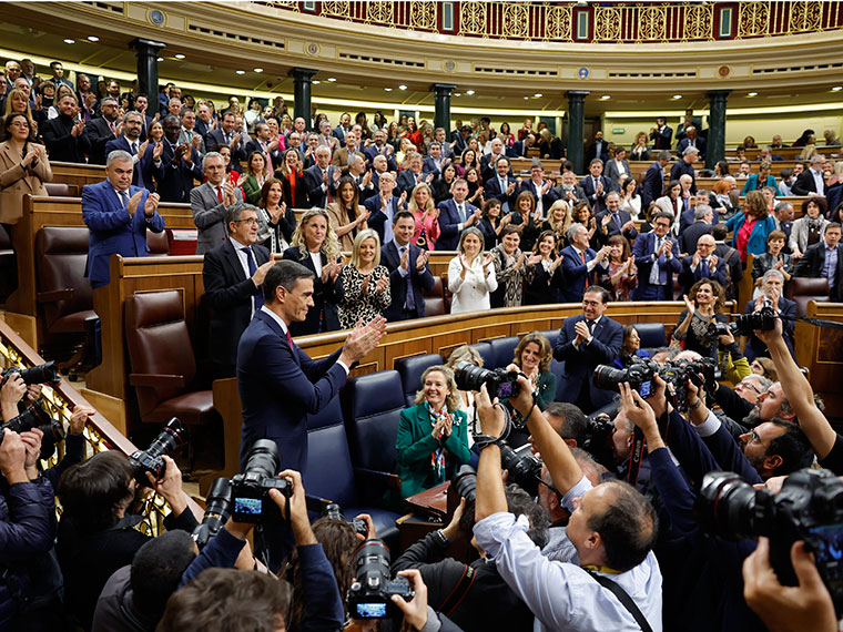 Pedro Sánchez durante la sesión de investidura | Foto: congreso.es