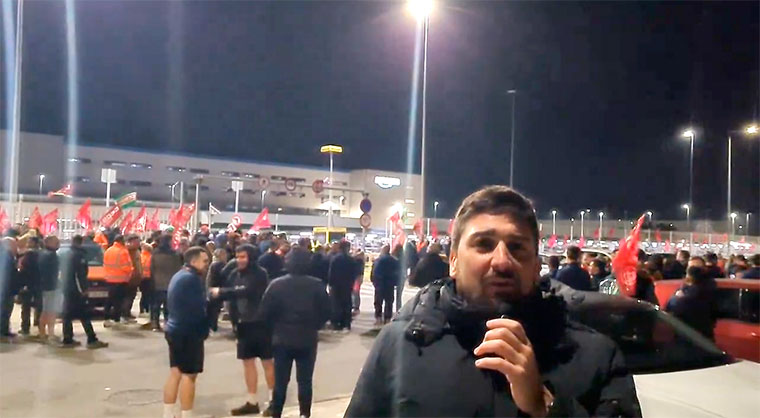 Ismael Sánchez Castillo, secretario de organización de PCA Sevilla, en solidaridad y apoyo con los trabajadores y trabajadoras de Amazon de Sevilla