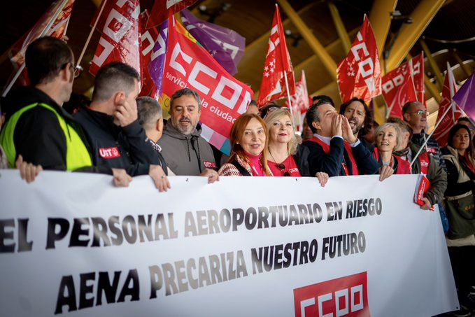 Concentración trabajadores de Iberia