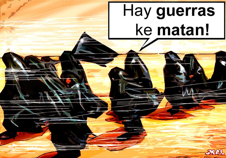 Viñeta de Kalvellido. Hay guerras ke matan!