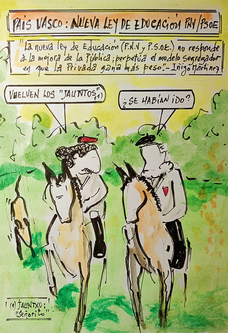 Viñeta de Vicente Ruiz Fernández. Euskadi, nueva ley de educación