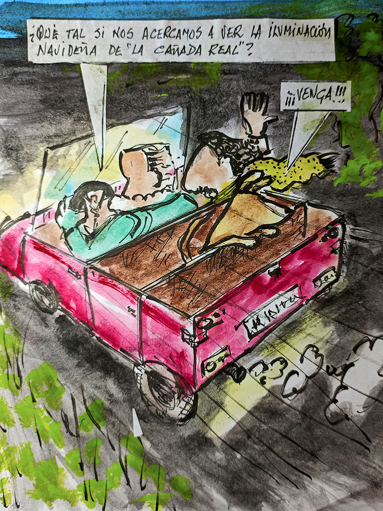 Viñeta de Vicente Ruiz Fernández. Iluminación navideña.