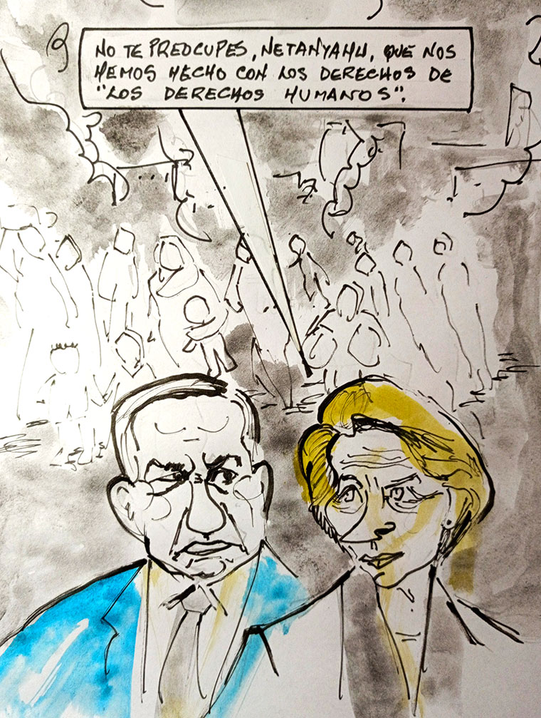 Viñeta de Vicente Ruiz. Hacerse con los derechos de los derechos humanos