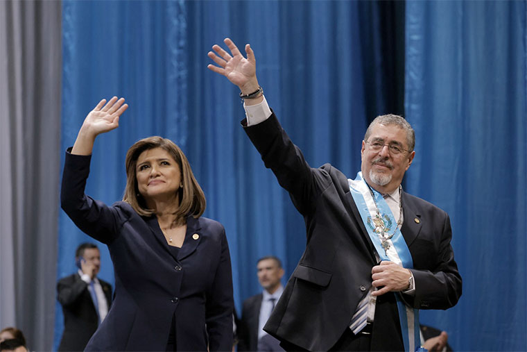 Juramentación y toma de posesión del presidente de la República Bernardo Arévalo León y la vicepresidenta Karin Herrera en la Gran Sala Efraín Recinos del Centro Cultural Miguel Ángel Asturias