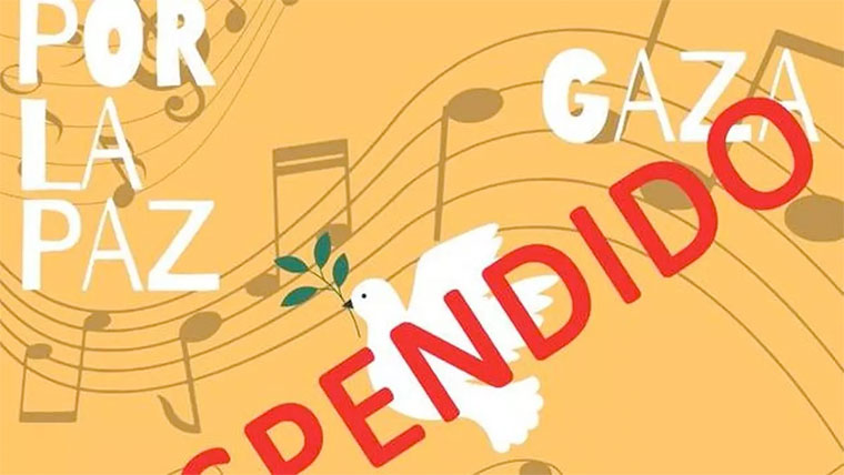 Cartel del concierto por la paz suspendido en Palencia