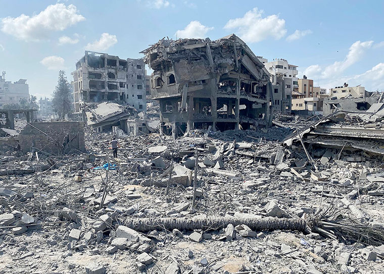 Área de El-Remal (Gaza) tras un ataque aéreo israelí octubre 2023| Agencia Palestina de noticias Wafa / CC-BY-SA 3.0