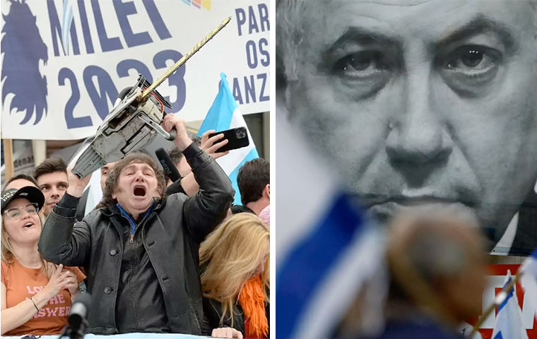 Javier Milei y Benjamín Netanyahu