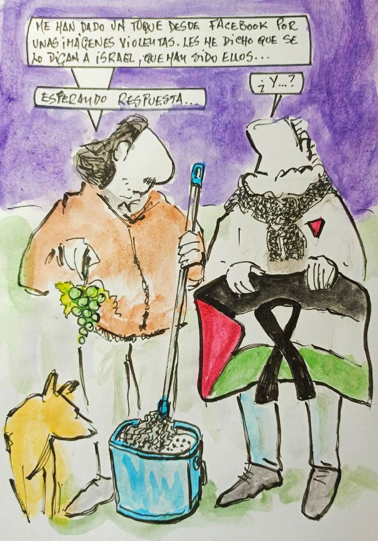 Viñeta de Vicente Ruiz. Facebook y la violencia