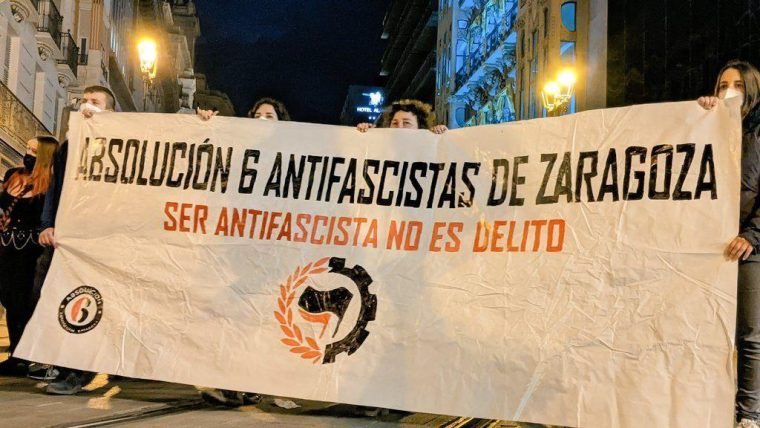 Condena a 6 anfifascistas de Aragón