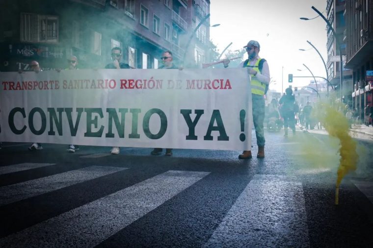 Trabajadores transporte sanitario Murcia