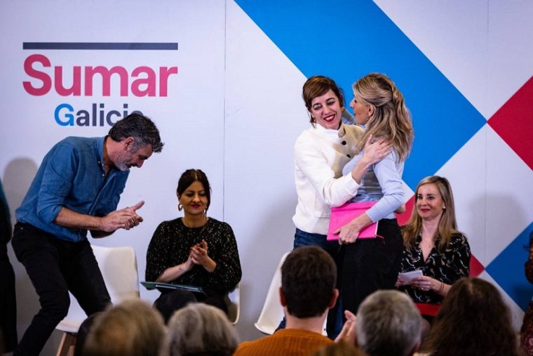Marta Lois y Yolanda Díaz. Acto de Sumar en Galicia