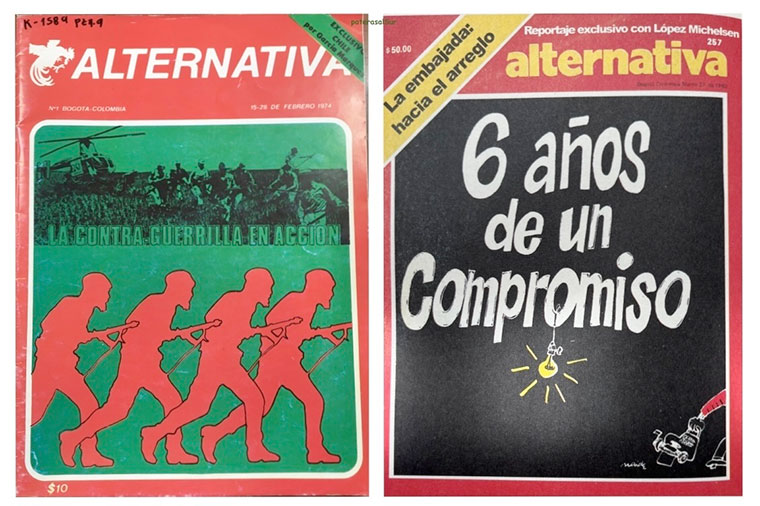 Alternativa 1.- portadas del primer nº -feb.1977- y último nº -mar.1980- de la revista Alternativa | Foto: Iñaki Chaves