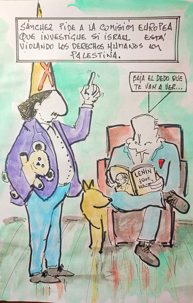 Viñeta de Vicente Ruiz. Israel y los derechos humanos