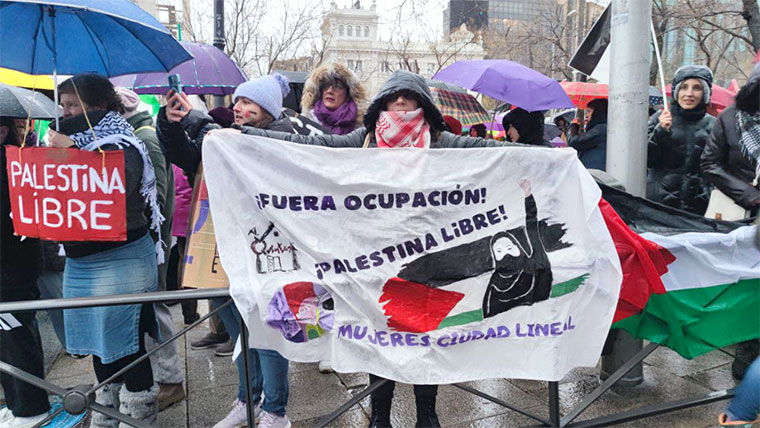 Movilización de mujeres con Palestina en Madrid el 2 de marzo de 2024