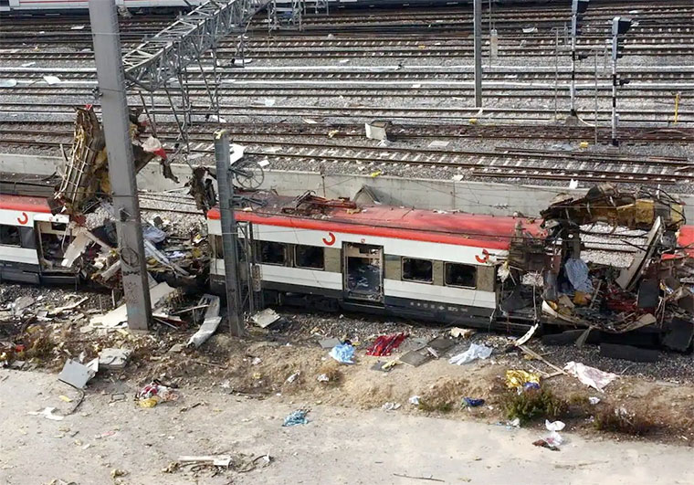 Estado de los trenes tras el atentado del 11M