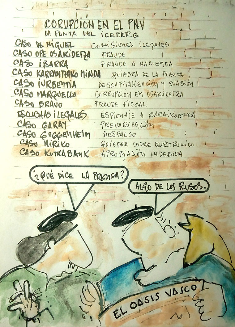 Viñeta de Vicente Ruiz Fernández "El oasis vasco"