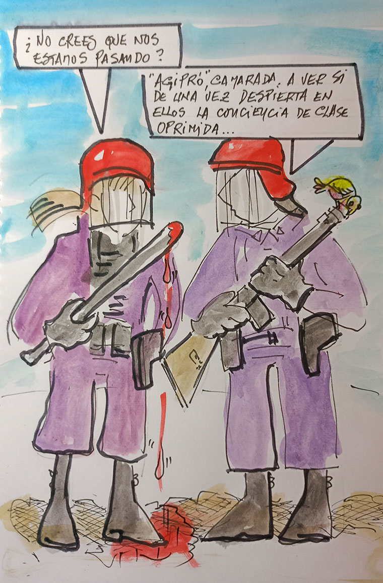 Viñeta de Vicente Ruiz. Golpeando las conciencias