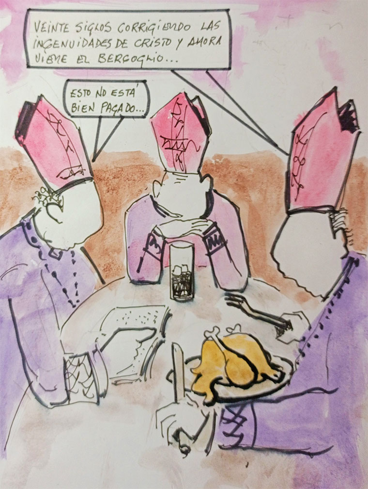 Viñeta de Vicente Ruiz. Santo Bergoglio