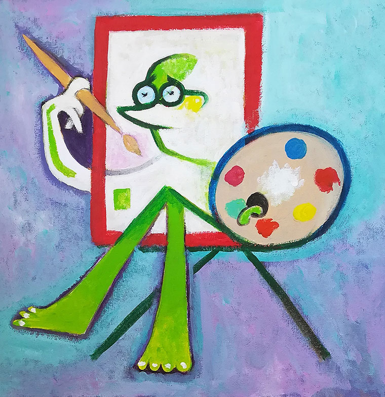 Autorretrato Vázquez de Sola | (Julio 2020) Acrílico sobre tela. 40x40 cm