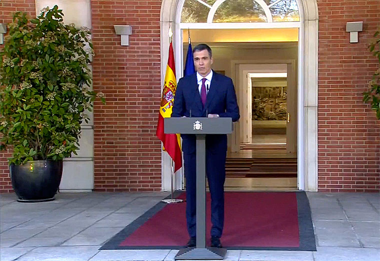 Comparecencia de Pedro Sánchez en Moncloa