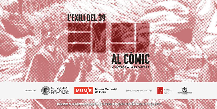 Cartel de la exposición el exilio del 39 en Cómic