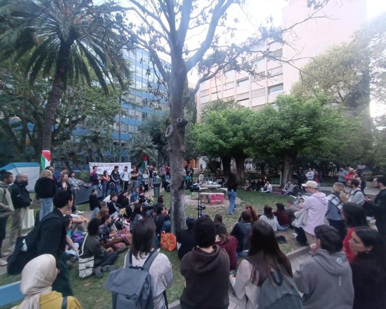 Acampada de solidaridad con Gaza en la Universidad de Valencia | Foto: @acampadauv