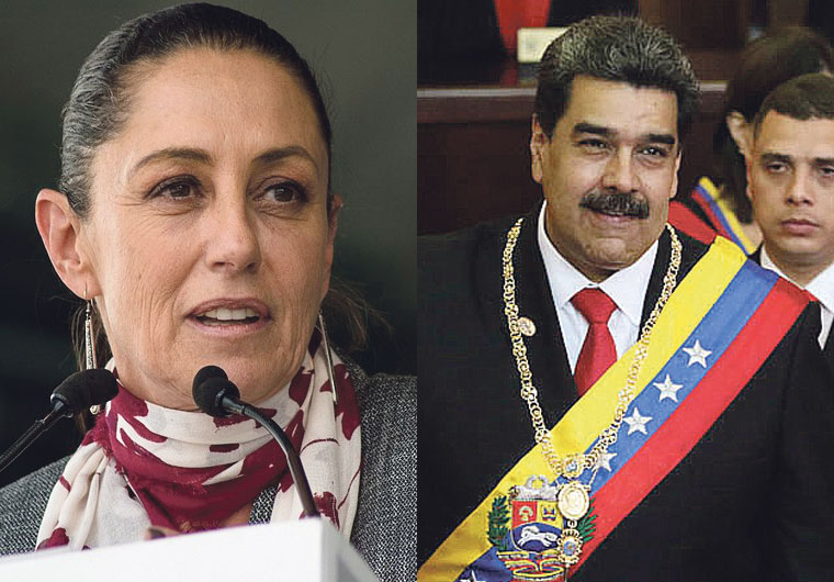 Izquierda Claudia Sheinbaum, candidata a la presidencia de México | MX GM Alfombra Monumental / CC 2.0 / Dcha. Candidato Nicolás Maduro | Presidencia de El Salvador / CC0