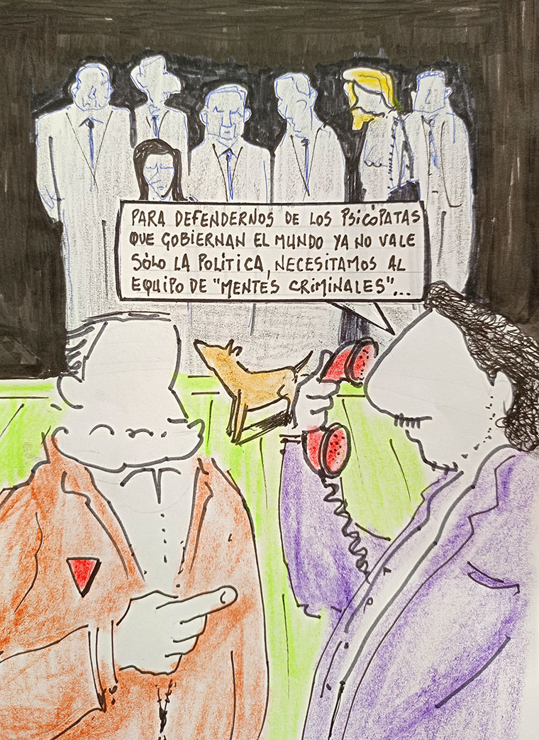 Viñeta de Vicente Ruiz. Mentes criminales