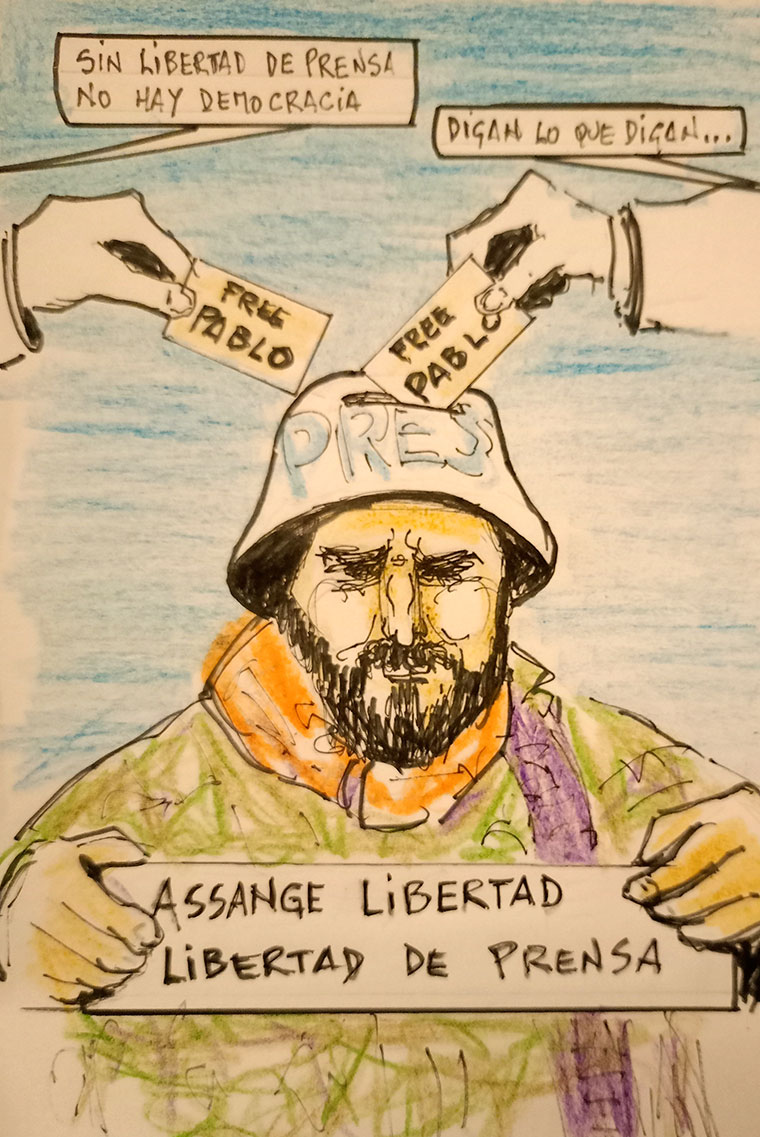 Viñeta de Vicente Ruiz. Free Pablo González