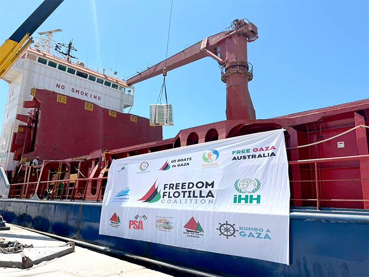 Barco de la Flotilla de la Libertad Rumbo a Gaza