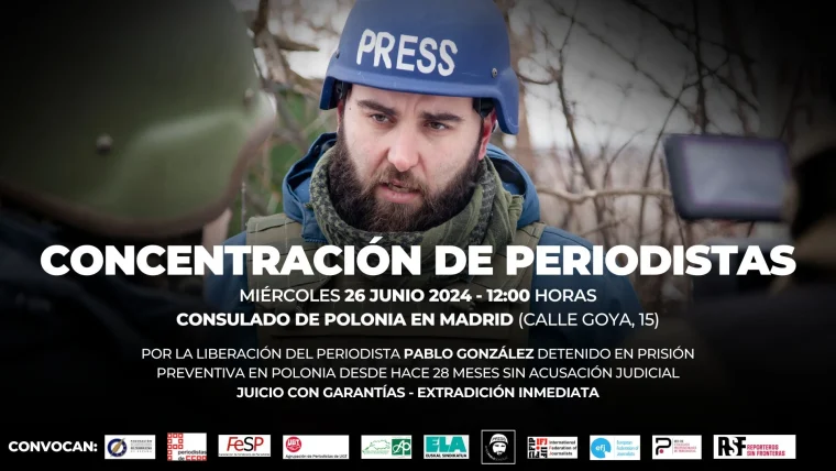 Concentración de periodistas por la libertad de Pablo González