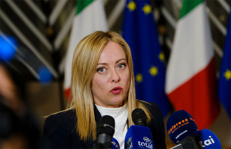 Giorgia Meloni en una reunión con el primer ministro checo en Roma, el 13 de mayo de 2024 | Foto: IMAGO / Italia Foto Prensa