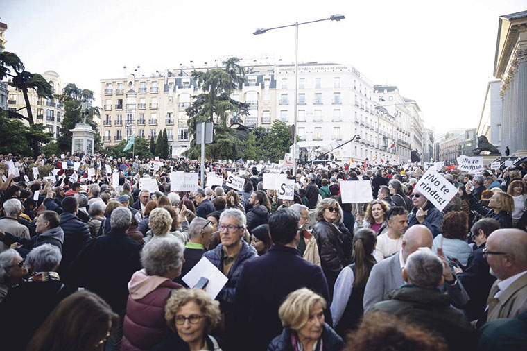 Manifestación por la democracia el pasado 28 de abril en Madrid | Foto: Sumar