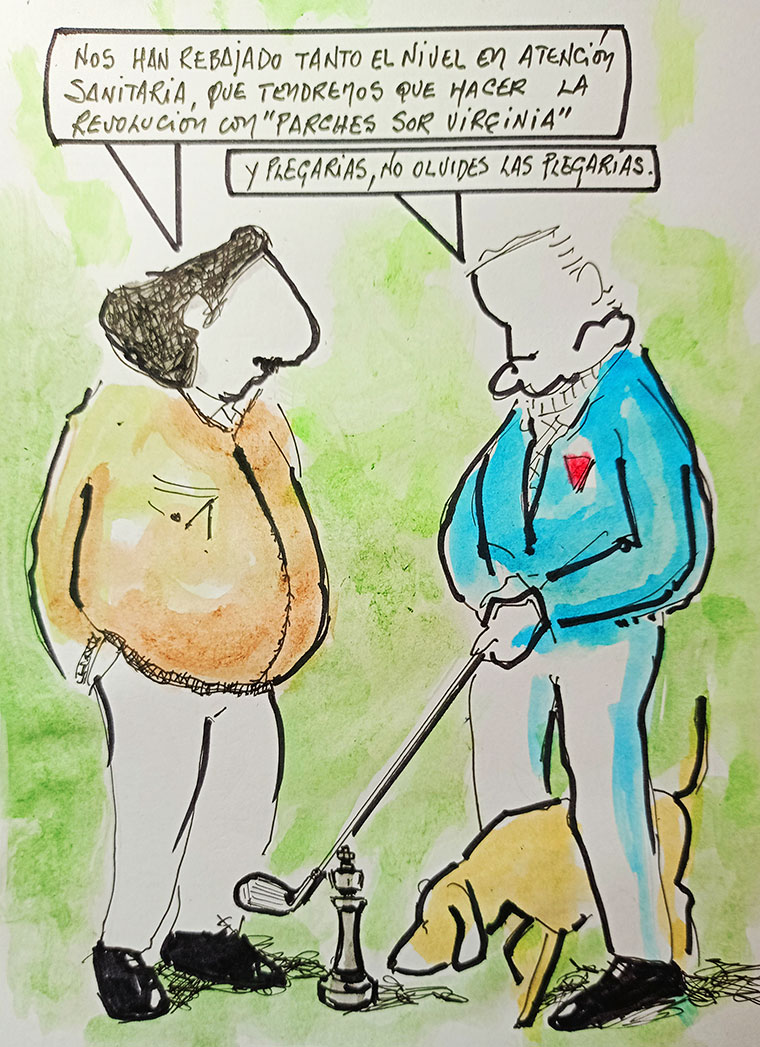 Viñeta Vicente Ruiz. Plegarias versus atención sanitaria