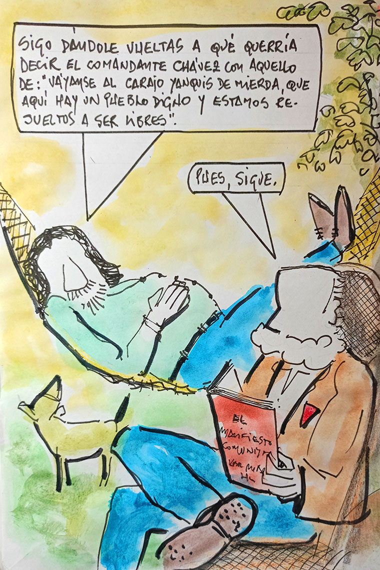 Viñeta de Vicente Ruiz. Váyanse al carajo, yanquis de mierda