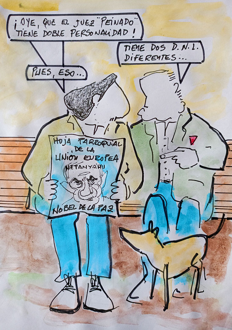 Viñeta de Vicente Ruiz Fernández: "La doble personalidad del juez Peinado"