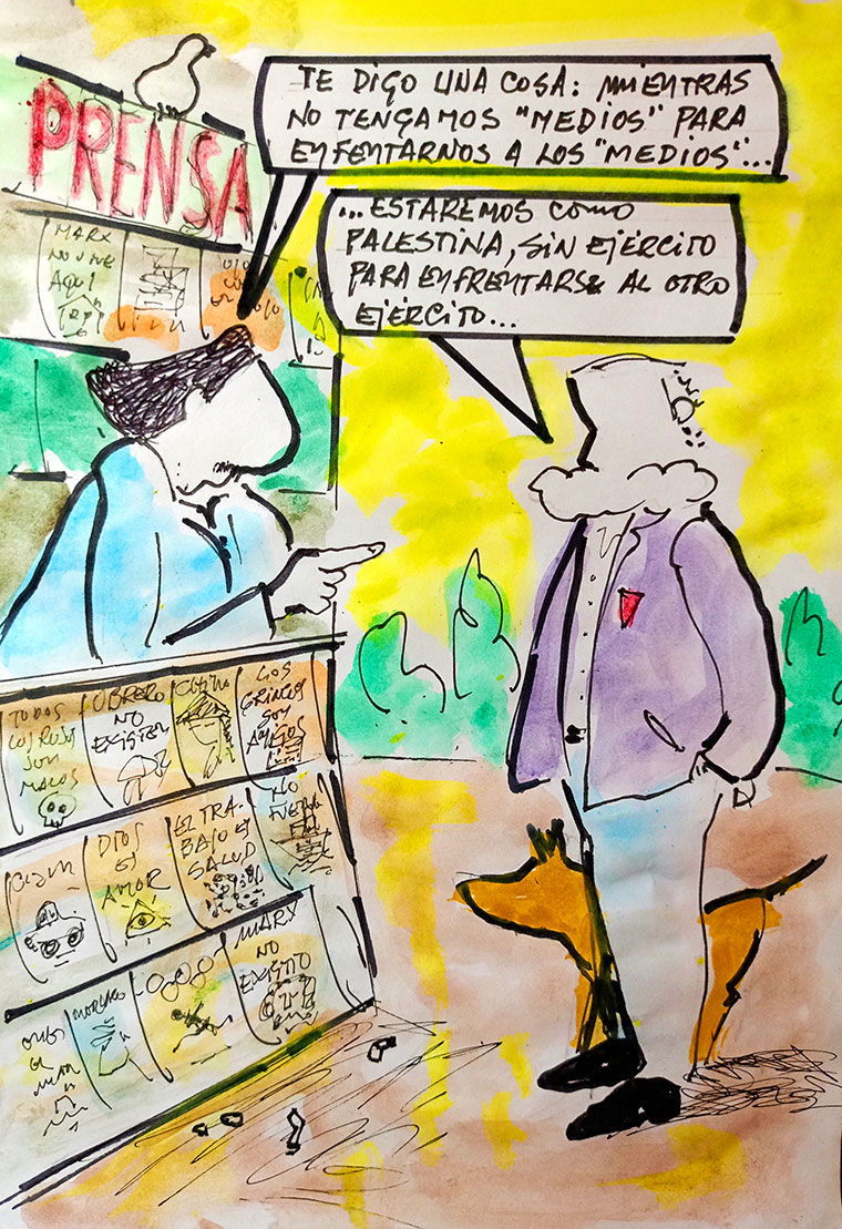 Viñeta de Vicente Ruiz: "Medios para enfrentarse a los medios"