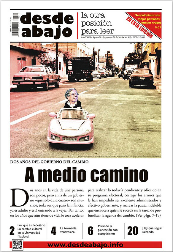 Portada "Desde abajo" nº 316. Publicación de Colombia