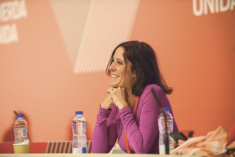 Carolina Cordero el pasado mes de mayo en la XIII Asamblea Federal de Izquierda Unida | Foto: Álvaro Minguito