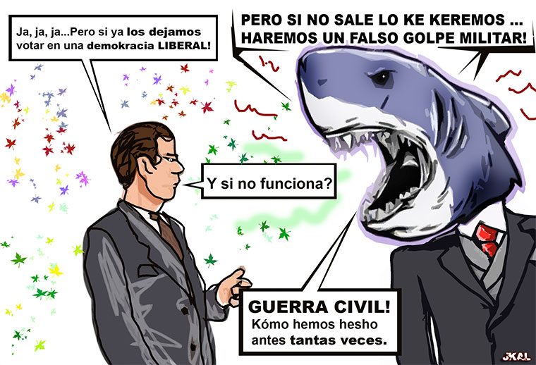 Viñeta de Juan Kalvellido: "Tiburones"